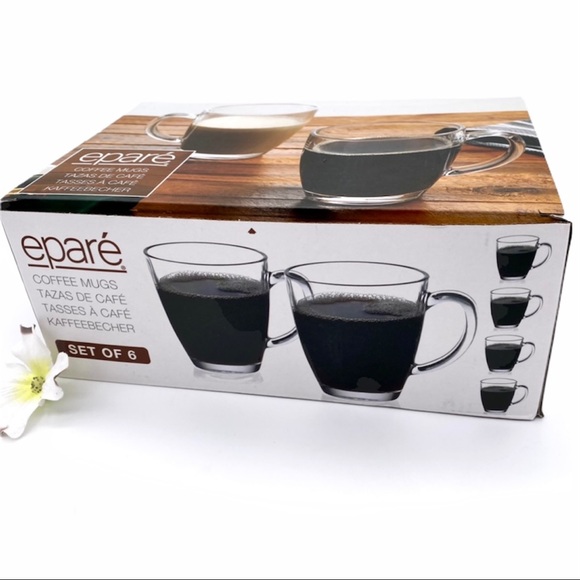 eparé Other - NIB Eparé Tempered Glass Mugs, Set of 6